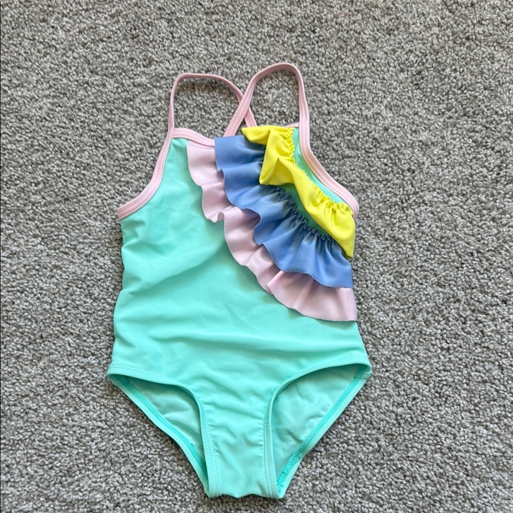Colorful Kids Swimwear with Ruffle Design